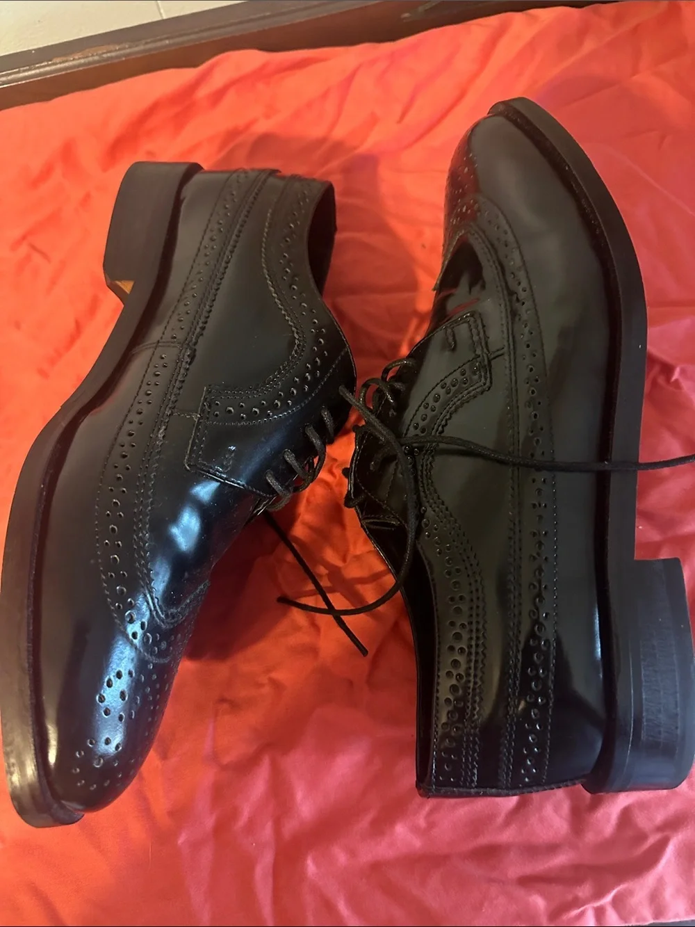 Nunn Bush Black Leather Wingtip Dress Flex Oxfords